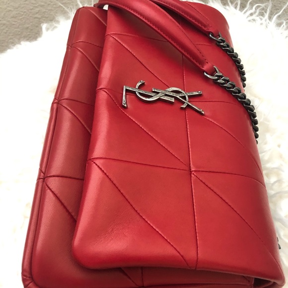 NWT Saint Laurent Patchwork Jamie Medium Bag, Red - Picture 9 of 12